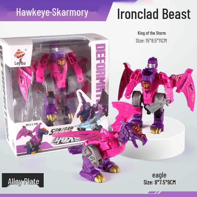 Five-in-One Mecha Alloy Dinosaur Toy: Transforming Robot Tyrannosaurus Rex Grimlock - Perfect Birthday Gift for Boys