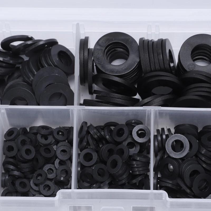 50Pcs Nylon Rubber Flat Ring Washer Seal Hose Gaskets Metric Bolt Srew Kit M2-M10 Flat Spacer Washer Seals Gasket O Ring