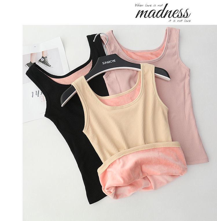 Women's Fleece-Lined Self-Heating Thermal Vest - Seamless, Sleeveless Base Layer for Autumn & Winter