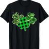 Plaid Shamrock Leopard Camouflage Funny St Patricks Day Gift T-Shirt