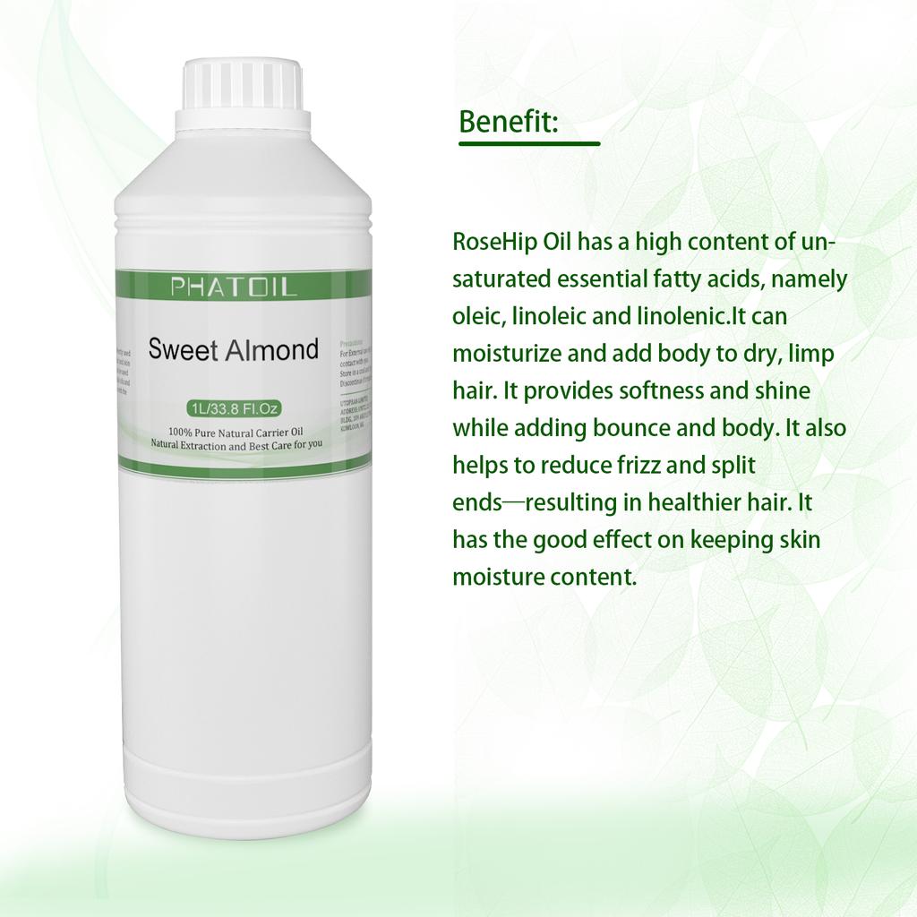 PHATOIL 1000ML/33.8FL.OZ Carrier Oil for Body Massage Hair and Skin Care, Rosehip Olive Avocado Jojoba Oil Healthy Care