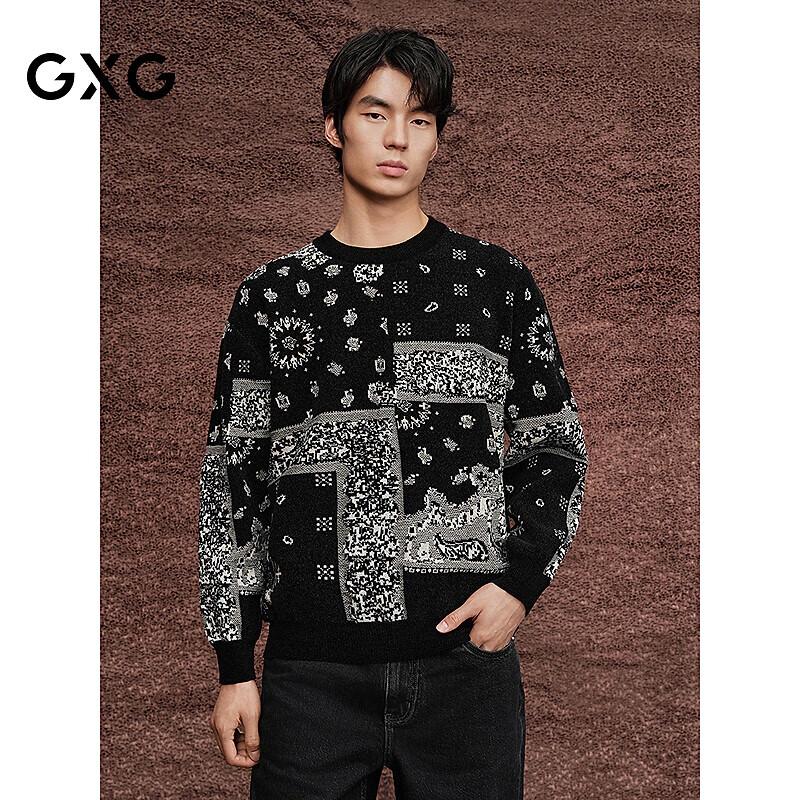 GXG Men's Pattern Patchwork Casual Sweater