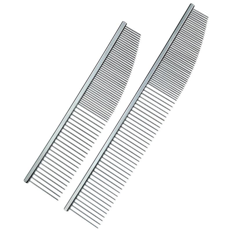 Stainless Steel Pet Grooming Comb Dogs Cats Dual-Edge Deshedding Styling Tool Small/Large Size