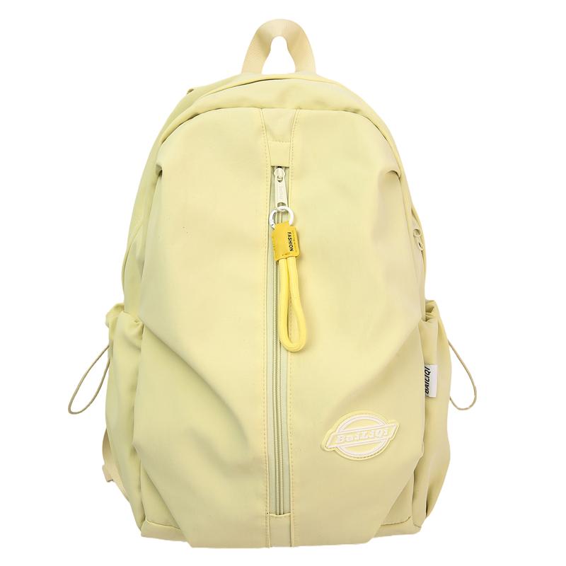 

Студенческий однотонный школьный рюкзак унисекс большой вместимости жёлтый