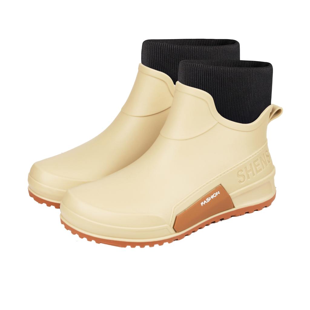 Water shoes couple rain shoes men's short tube low-top anti-skid outdoor rubber shoes fishing shoes lightweight rain boots women