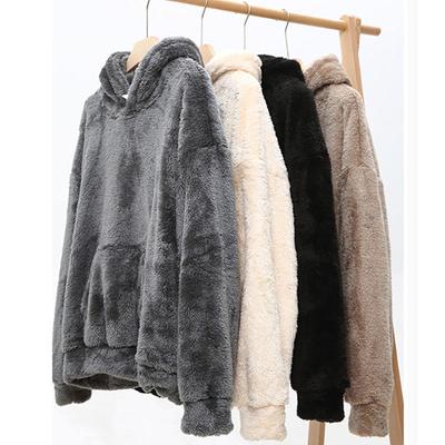 Bluzy Zimowe Damskie dwustronny polar młodzieżowa bluza Top z długim rękawem Luźny Leniwy Styl Bluzy