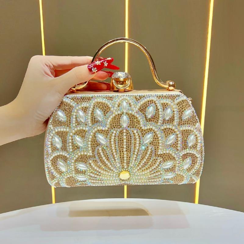 Handbag, Diamond-encrusted Banquet Clutch, Evening Dress Bag, Rhinestone Crossbody Bag