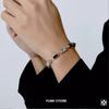 Fashion Black White Zircon Splicing Bracelet For Man Hip Hop Luxury Titanium Steel Non Fading Couple Bracelet  Wholesale