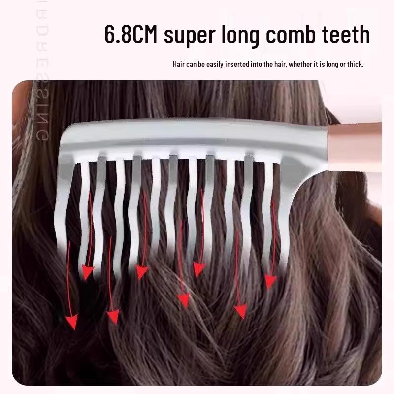 “Double Row Wave Tooth Curling Comb for Fluffy, Anti-static Hair Styling”