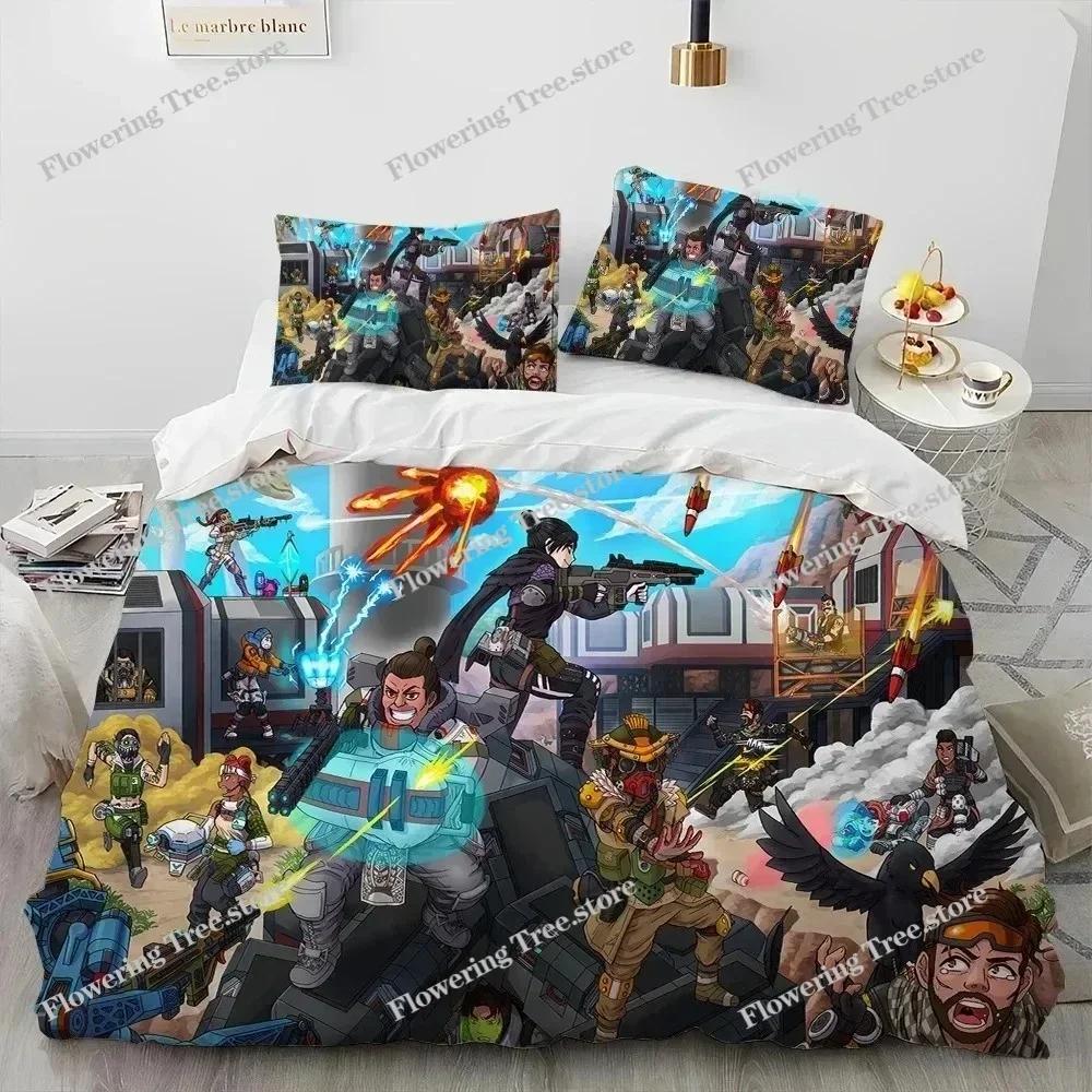 Apex Legends Game Gamer Cartoon Comforter Bedding Set,Duvet Cover Bed Set Quilt Pillowcase,king Queen Size Bedding Set 025029