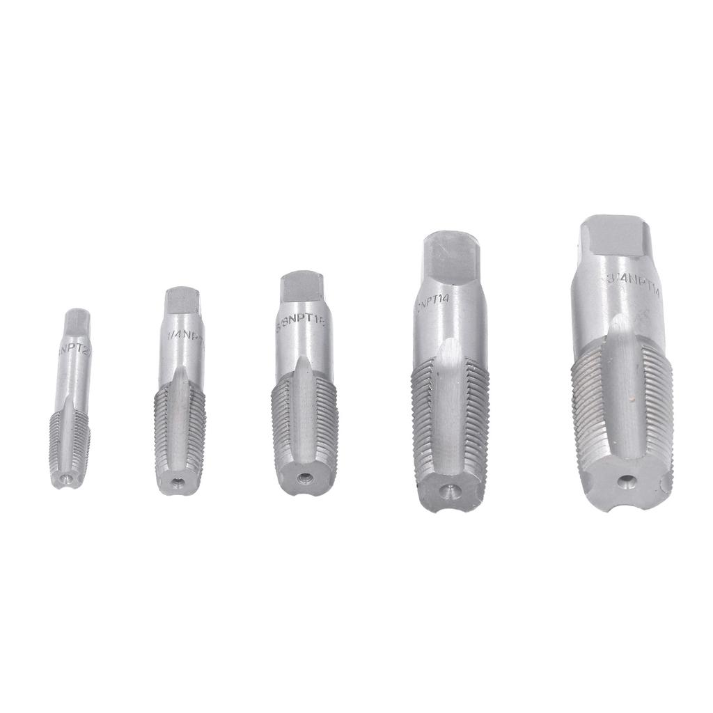 5 Piece NPT Pipe Tap Set Sizes Included 3 4 1 2 3 8 1 4 1 8inch Carbon Steel Threading Plumbing NPT Tap Set with
