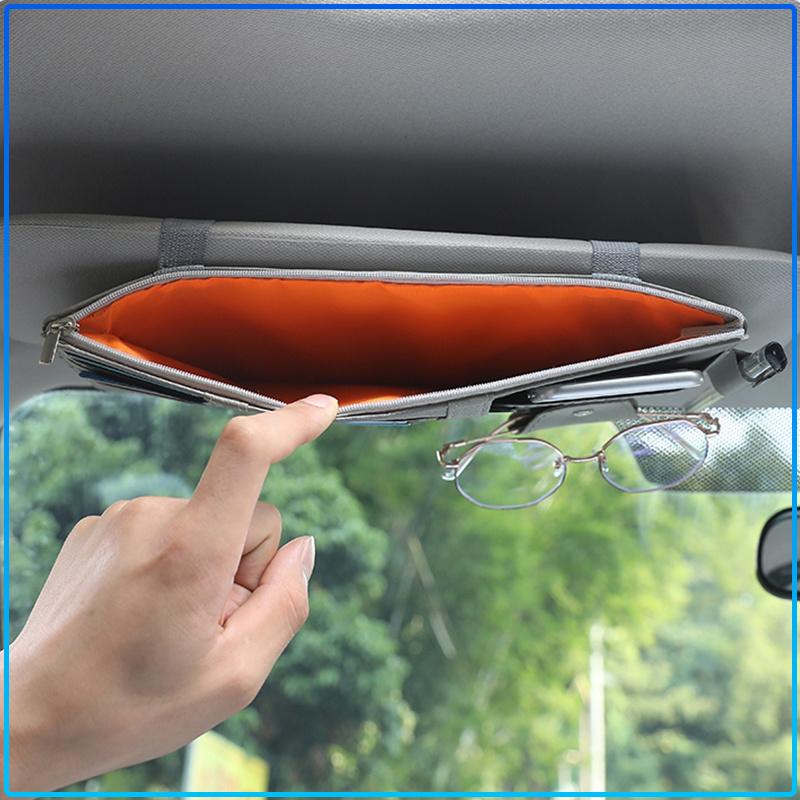Car Sun Visor Point Type Multi-function Storage Bag Car Accessories For Mitsubishi Lancer Lancer ASX Outlander 2 3 Pajero Mirage Exzos Pajero 4