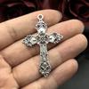 5pcs 55*36mm Gothic Enamel Bloody Red Black Cross Charms Designer Charms ,Fit Jewelry Making DIY Jewelry Findings