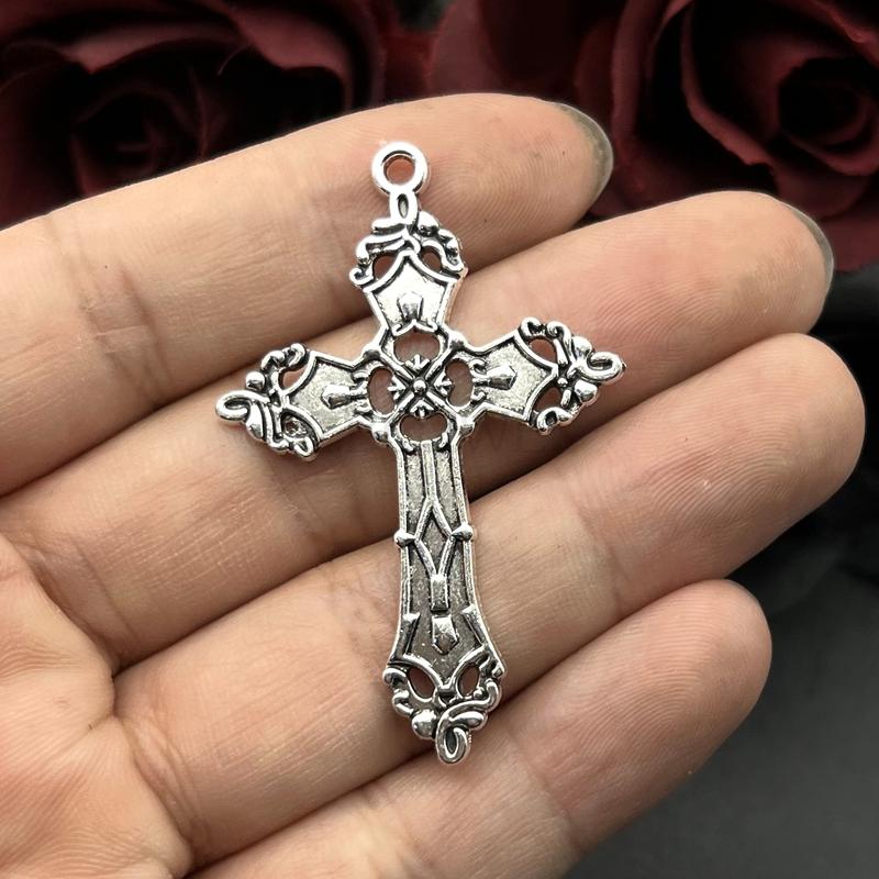 5pcs 55*36mm Gothic Enamel Bloody Red Black Cross Charms Designer Charms ,Fit Jewelry Making DIY Jewelry Findings