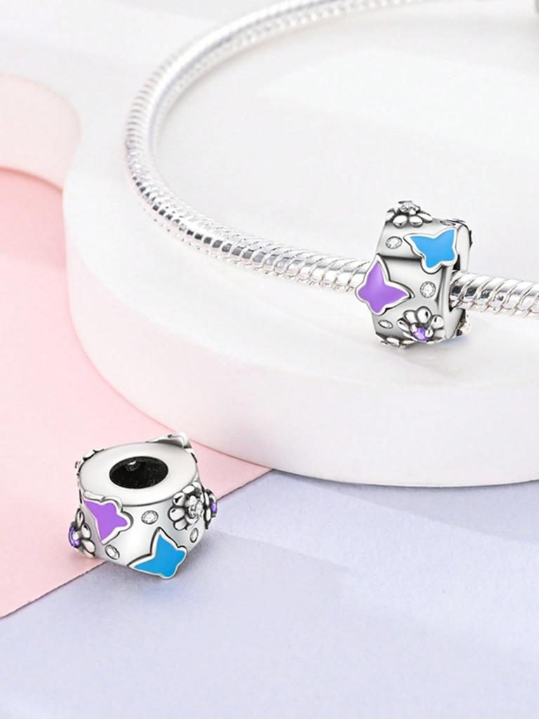 Charms Plata Gemstoneflower Clips And Spacersbeads Copper Plated Fit Copperoriginal Bracelet For Jewelry Making Diy Charm