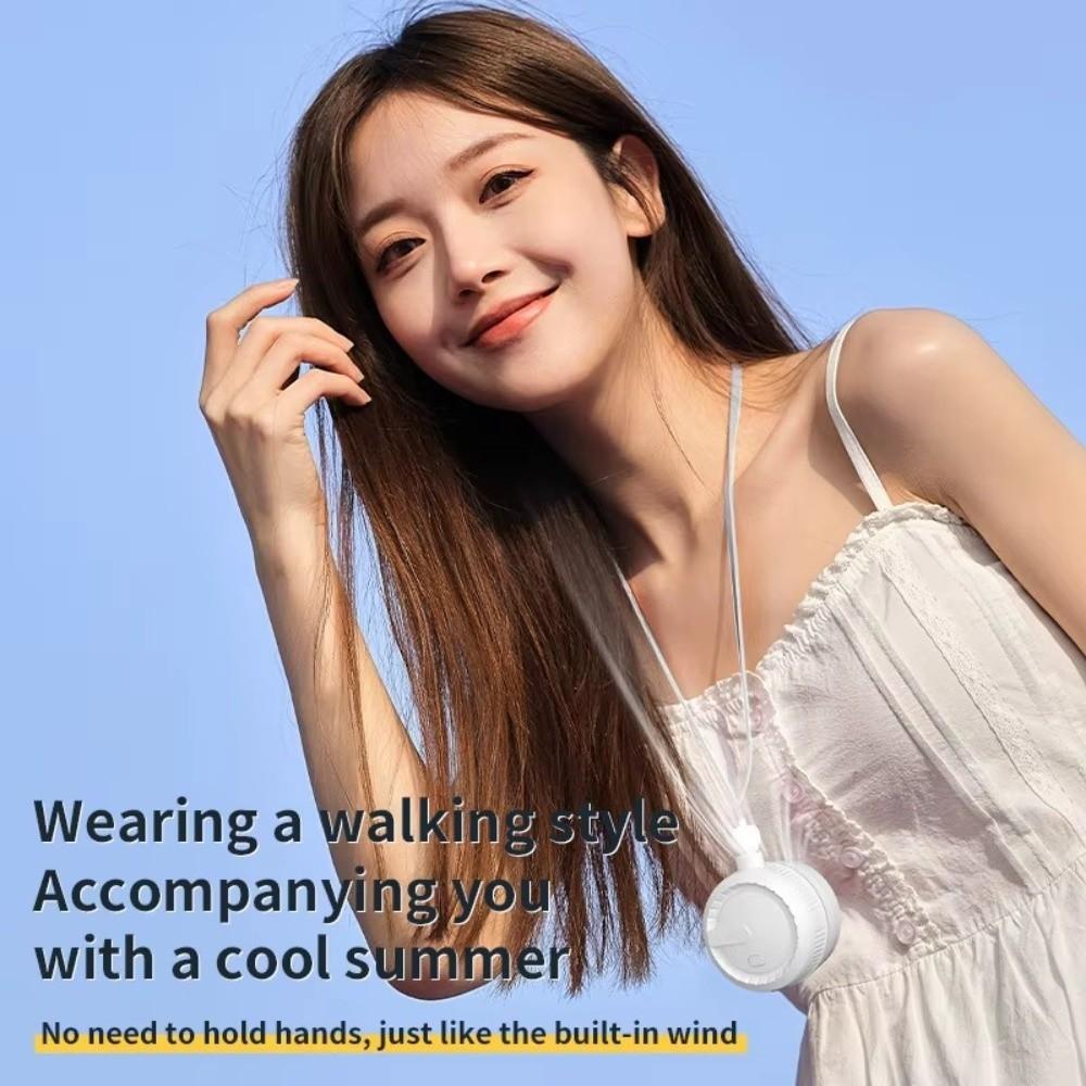 Portable Neck-Worn Fan 3-Speed Adjustable Hanging Fan Mini Bladeless Neck Fan Outdoor Travel