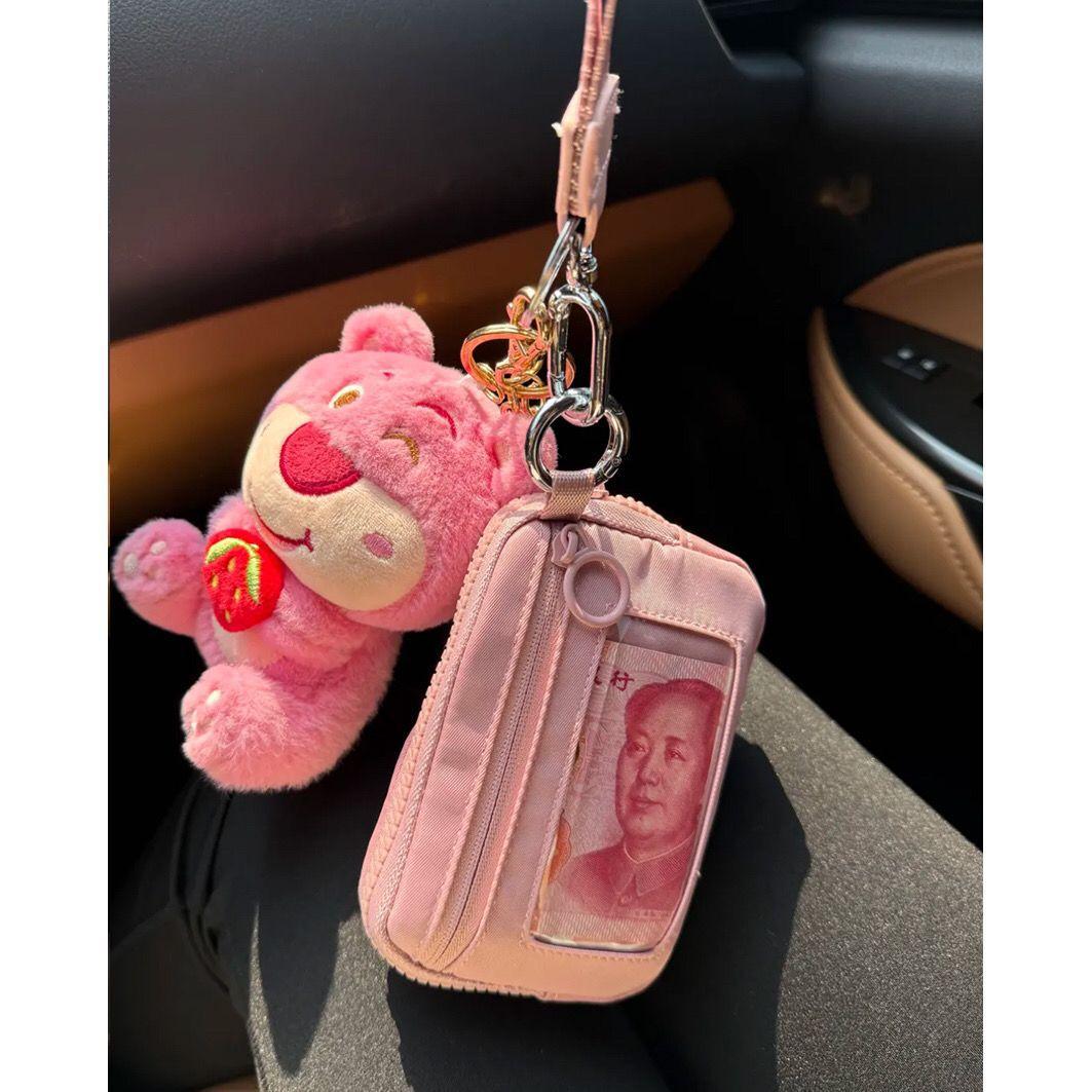 

ID bag, clutch bag, women s small bag, outdoor portable 2025 new small card bag, ID storage zipper change bag. Picture bag рожевий