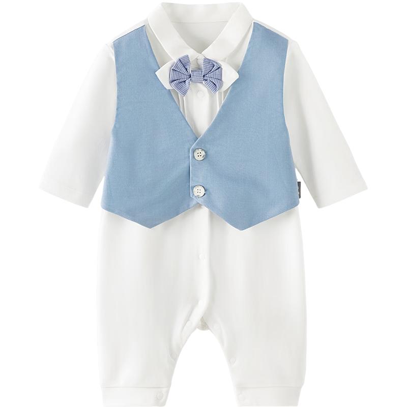 TONGTAI Baby Boys  Faux Two-Piece Gentleman Romper 59cm