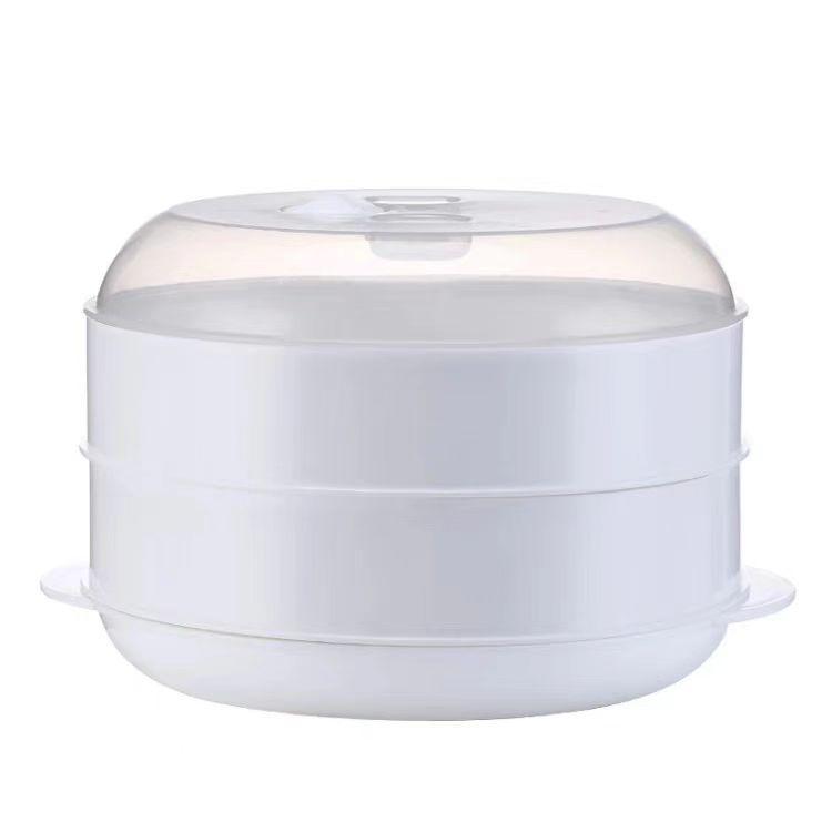 High-Temperature Multi-Compartment Microwave Steamer with Lid - Large Capacity Rice Steam Basket