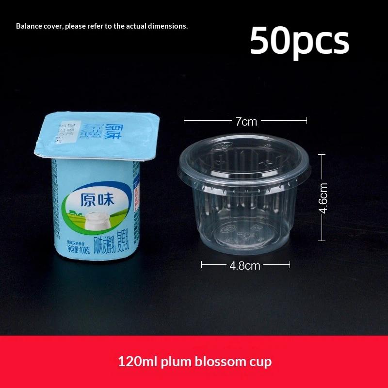 50Pcs Disposable Yogurt Cup With Lid 4Oz Party Plastic Cup 120Ml Dessert Mousse Cup Clear Disposable Pudding Cup Yogurt Cup