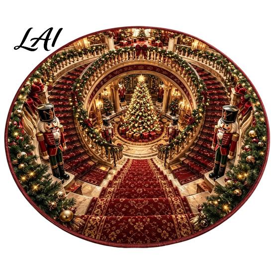 Stylish Home Entrance Carpet Christmas 3D Illusion Rug Black Hole Vortex Visual Effect Mat Non-Slip Indoor Decorative Rug Holiday Door Machine