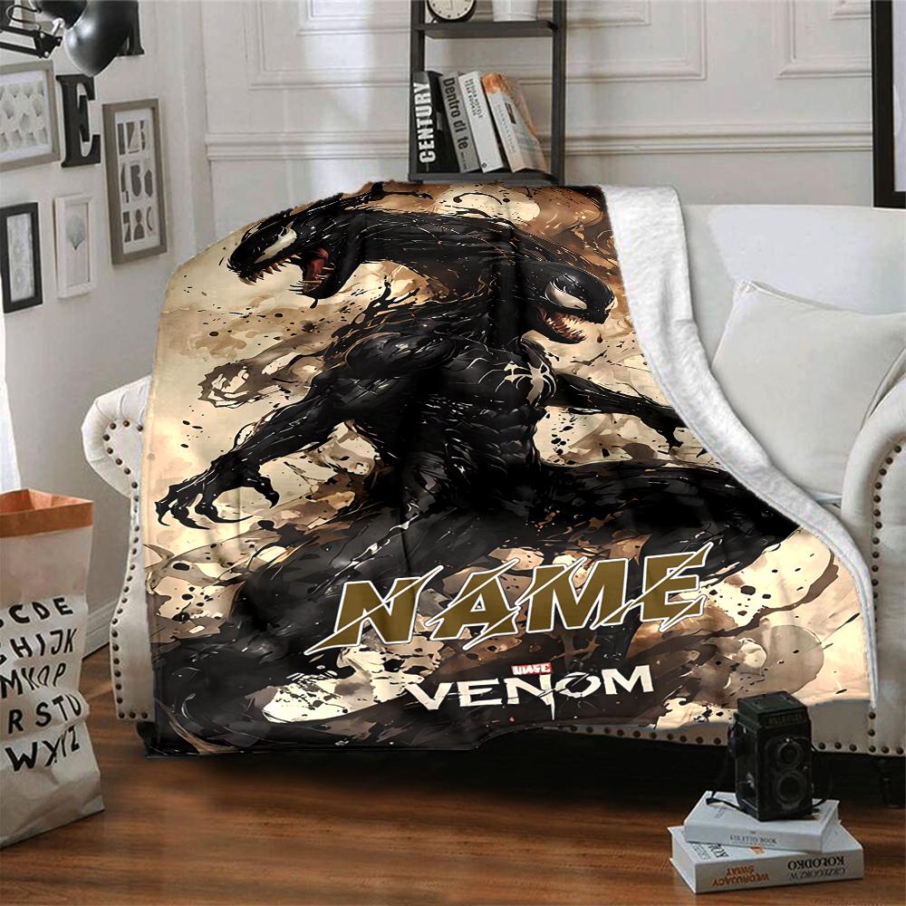 Custom Name Venom Artwork blanket for Couch & Bed, Plush Cozy Fuzzy Blanket Super Soft & Warm Blankets for Fall and Winter. 09089