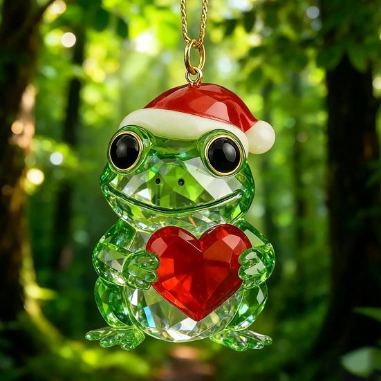 Holiday Surprise Gifts Faux Crystal Frog Advent Calendar 2026, 24 Days Christmas Countdown with Tree Ornaments Hanging Decor Animal Ornament,