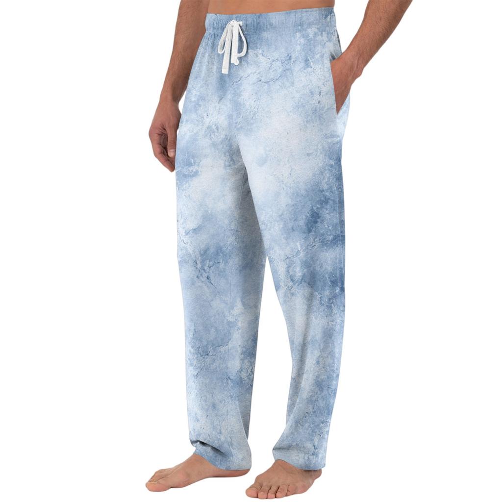 Pantalon décontracté pour homme en tricot avec poche et imprimé tendance, pantalon de pyjama