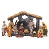 12 Piezas Escena de Belén Set de Figuras Pesebre Santo Cuna de Navidad Figuras Adorno Miniatura Regalo de Iglesia Decoración del Hogar Estatua