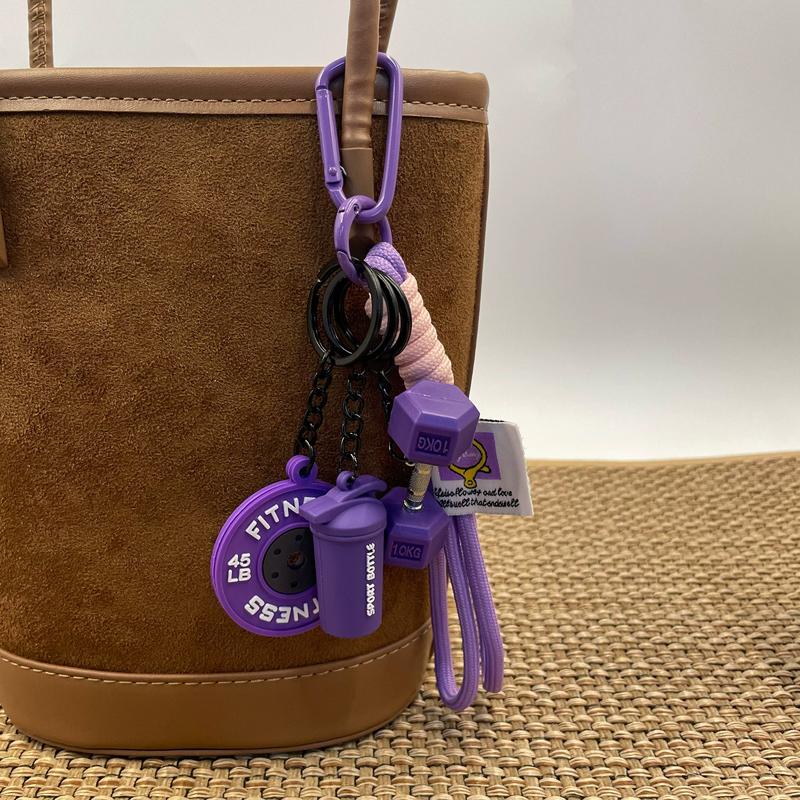 Bag Charm Dopamine Barbell Plates Kettlebell Simulation Dumbbells  Creative Fitness Bag's Pendant Gifts