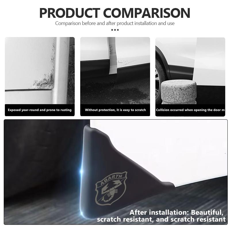 NGB5   For Abarth 4Pcs Car Door Corner Cover Anti-Scratch Protection Sticker Auto Accessories FIAT 500 FR Doblo Siena Tipo Stilo UNO