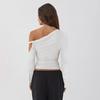 YYFS Women's Fashion Casual Spring Fall Solid Color Print Long Sleeve Oblique Collar Blouses & Shirts