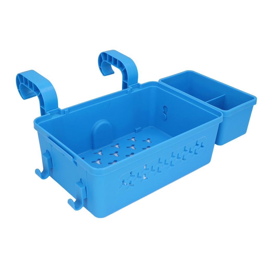Poolside Storage Basket Thickened Swimming Pool Hanging Basket with Cup Holder for 2.3in Or Less