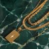 Stainless Steel Three Layer Pendant Necklace Square Star Minimalist Jewelry