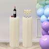 2-Pack Foldable Cardboard Centerpiece Stand, Cylinder Flower Display Column, DIY Wedding Party Decor, Reusable Plant Holder