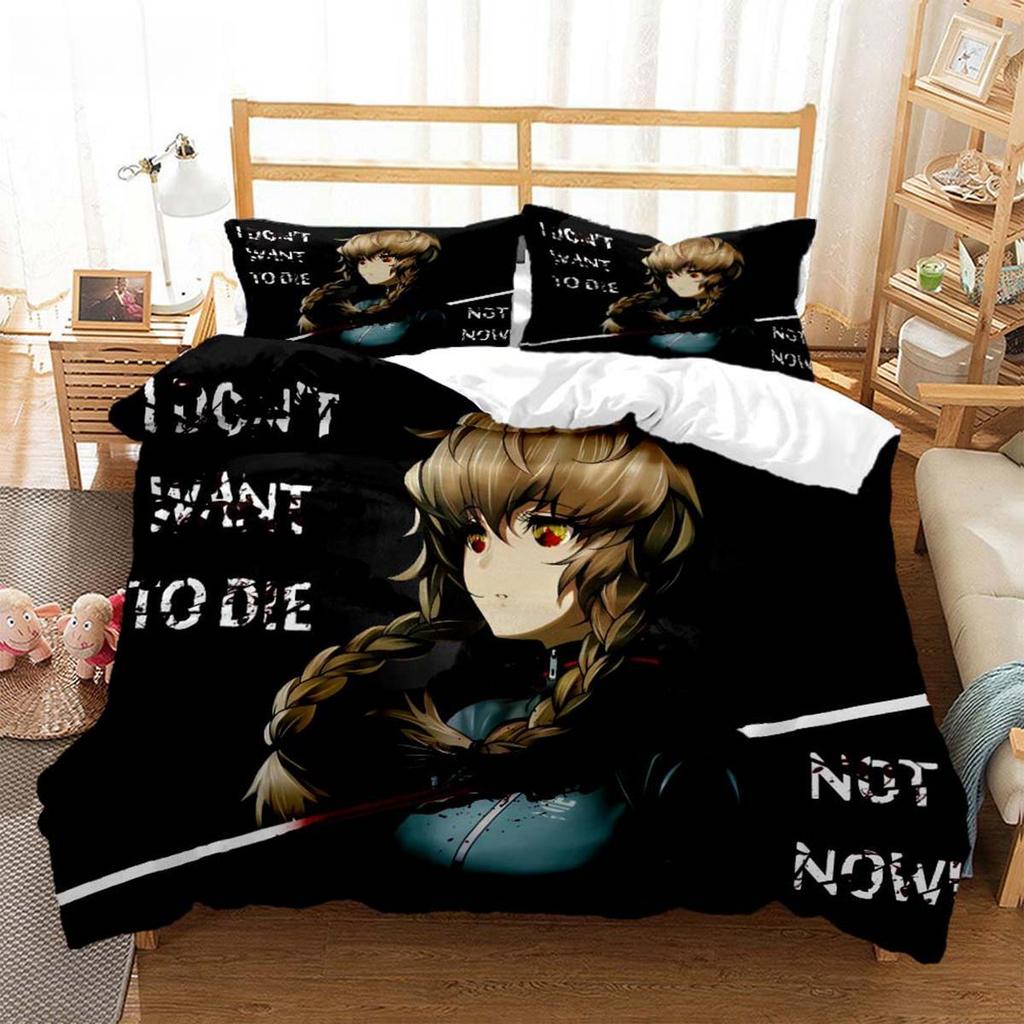Steins;Gate Bedding Set Single Twin Full Queen King Size Bed Set Adult Kid Bedroom Duvet Cover Sets 3D Print Anime Bed Sheet Set