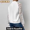 QICED Damen Vintage Casual Einfarbig Druck Herbst Winter Langarm Jacken & Mäntel