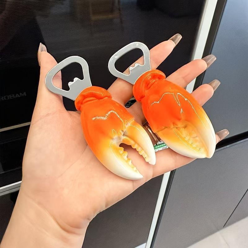 1PC Personalized Creative Crab Pliers Bottle Opener, Magnetic Refrigerator Sticker, Beer and Beverage Bottle Opener, Household Gifts, Holiday Gifts