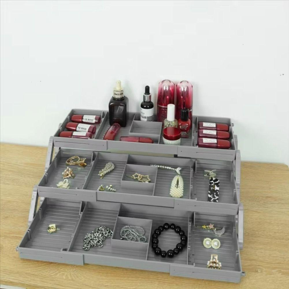 Faltbarer Make-up-Schubladen-Organizer Zusammenklappbarer erweiterbarer Schubladen-Organizer Schminktisch-Organizer
