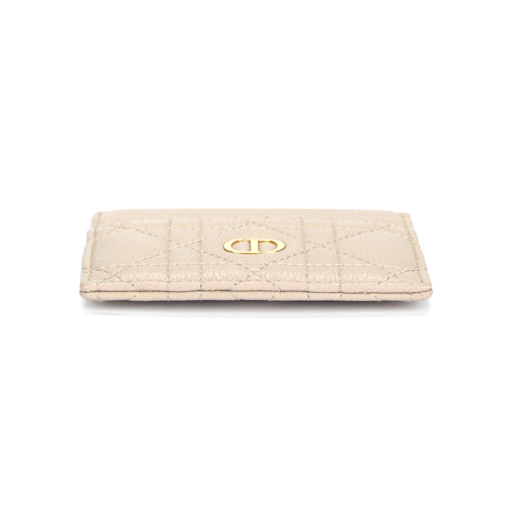 Dior Freesia Metal Logo Diamond Design Calfskin Card Holder Women Accessories Pink Beige S5130UWHC-M51U
