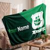 Plymouth Argyle FC Personalized Fleece Blanket With Football Logo, Custom Name Text Soft Warm Home Throw Blanket