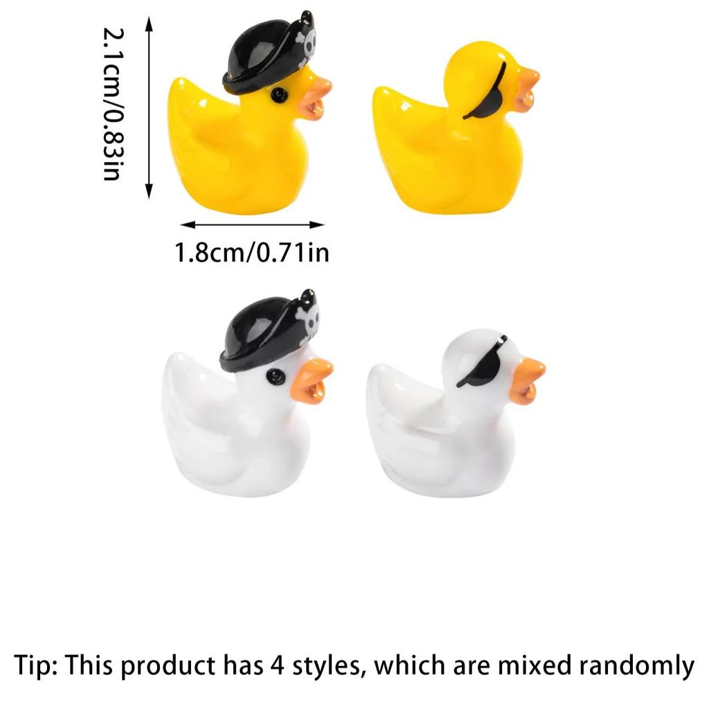 10/20Pcs Mini Resin Pirate Ducks Cute Yellow Duck Tiny Miniature Animals Figures Ornaments For Diy Fairy Garden Decoration