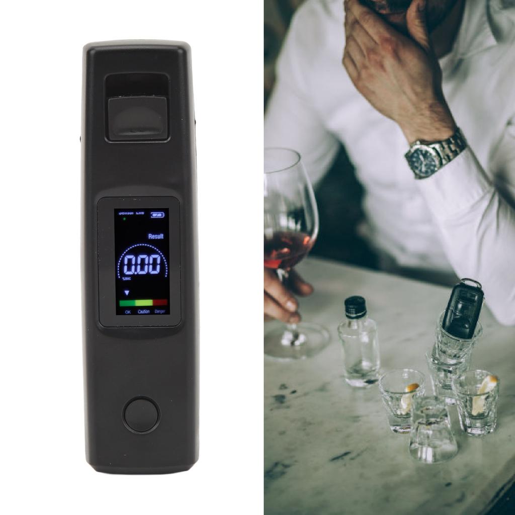 Portable Alcohol Tester with LED Screen 200mah 3 Colors Indicating Accuracy Breath Alcohol Detector for Driving