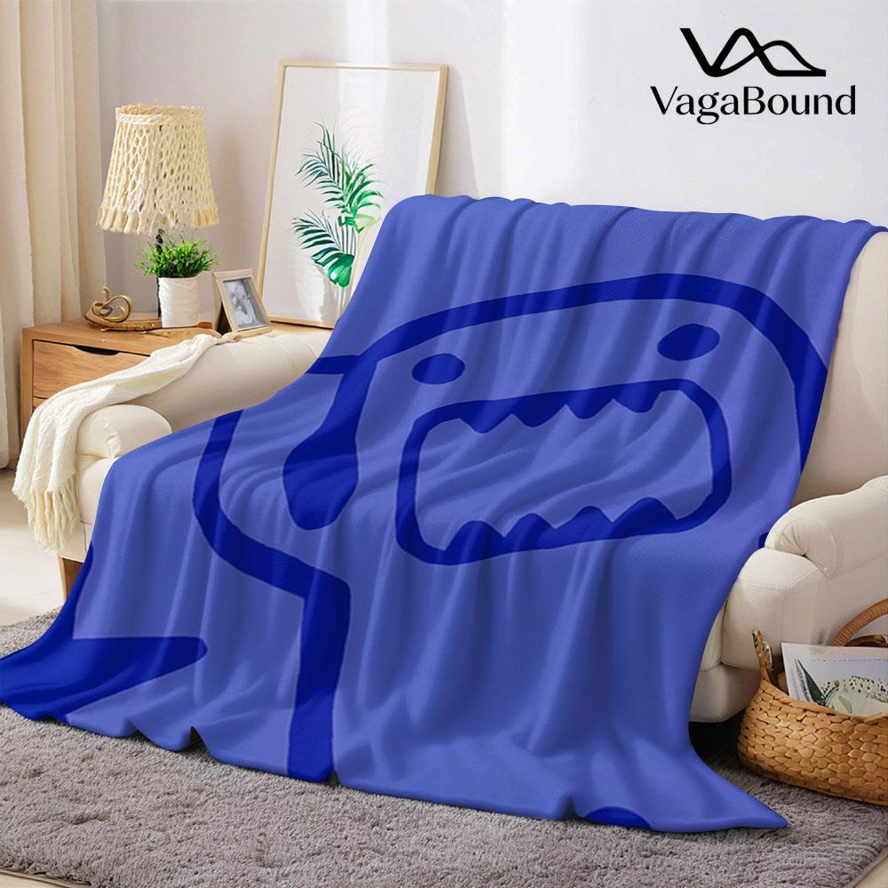 Doodle Monster Flannel Blanket Perfect for Sofa Office Bed Travel Sleep Read Relax Camping Four Season Use