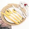 Vintage Gold 24Pcs Dinnerware Set Stainless Steel Tableware Set Knife Fork Spoon Silverware Kitchen Colorful Cutlery Set