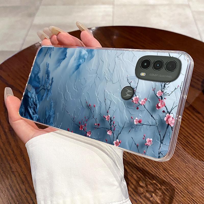 For Motorola Moto E40 / Moto E30 / Moto E20 Case Clear Silicone Jelly Soft TPU Back Cover Cute Rabbit Cat Dinasaur Phone Cases