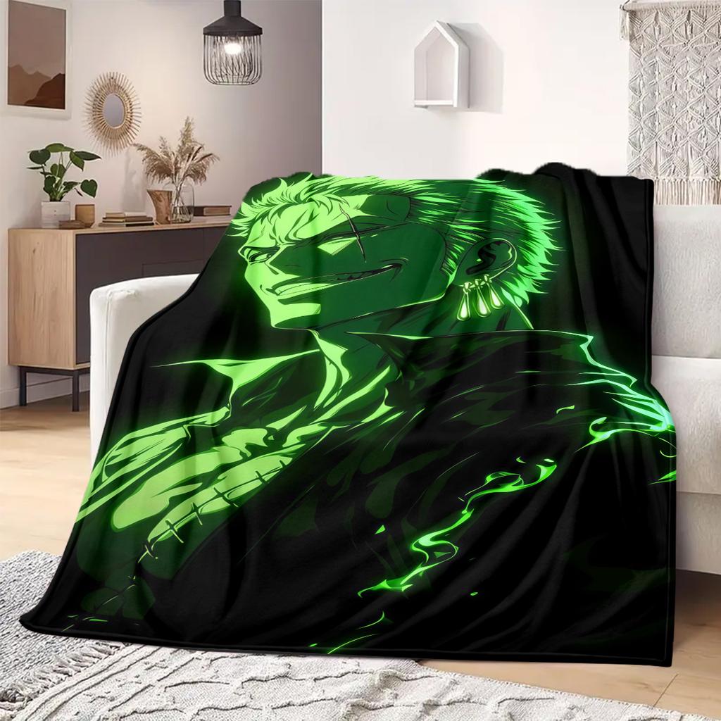 Roronoa Zoro Print Blanket Warm Comfortable Flannel Blanket Suitable for Bedrooms,Sofas, Beds,Chairs,Travel -QIAO126