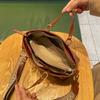 Spring New Large Capacity Crossbody Handbag Versatile Vegetable Tanned Soft Leather Wide Shoulder Strap Shoulder Bag