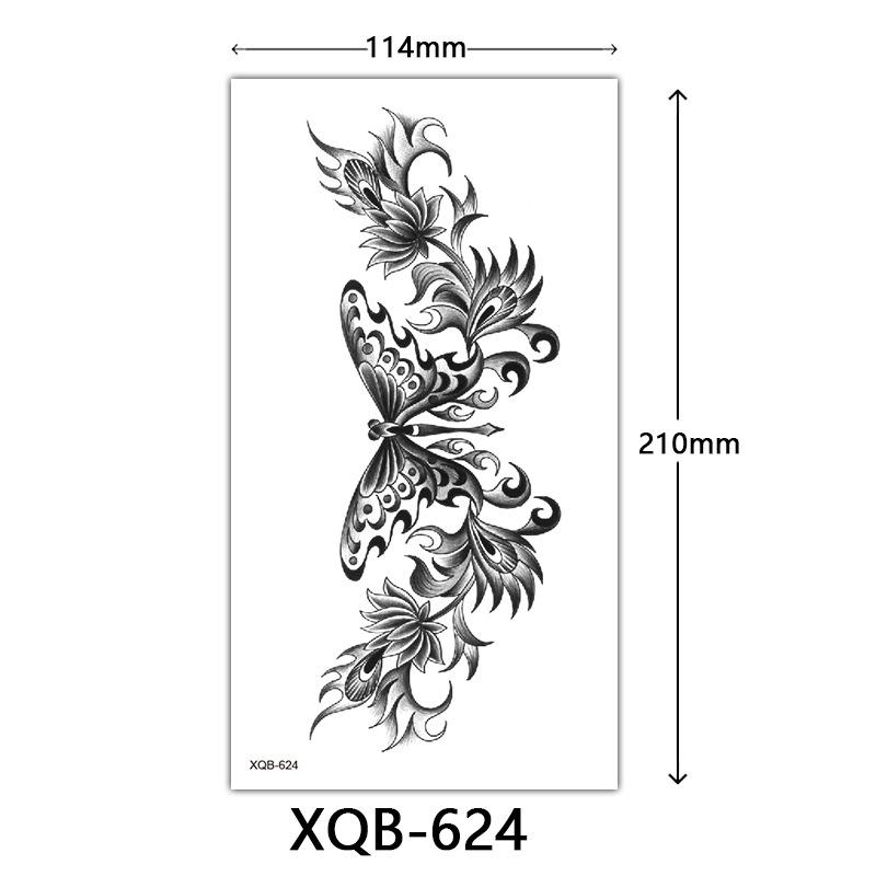 

Маленькая наклейка-тату на всю руку, Цветочные буквы, Простая наклейка-тату с цветком 114*210mm