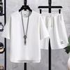 Men's Summer Ice Silk T-Shirt & Shorts Sports Casual Two-Piece Set